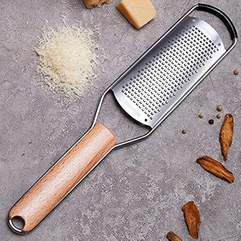 Twine Acacia Wood Handled Cheese Grater - Stainless Steel Grater & Citrus  Zester 