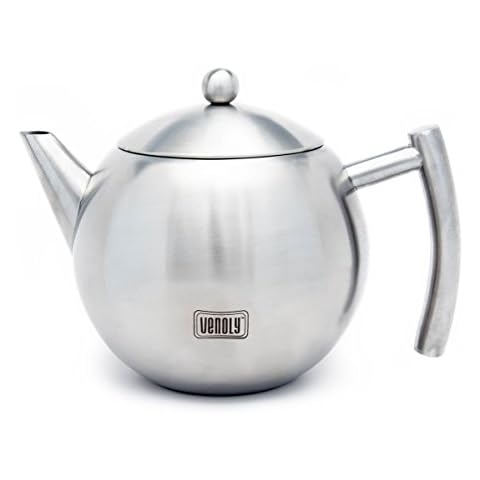SANQIAHOME Small Stainless Steel Teapot (Silver 570 ml)