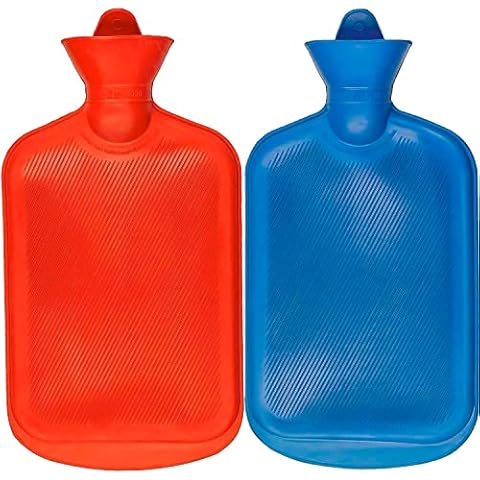 HomeTop Premium Classic Rubber Hot Water Bottle (2 Liters, Blue)