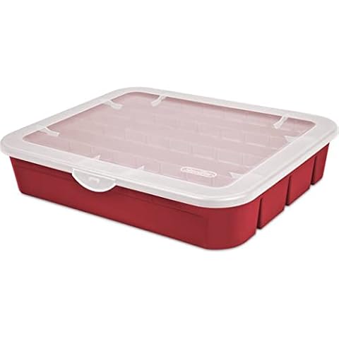 Large Christmas Ornament Storage Box with Dual Zipper 128pcs-3in