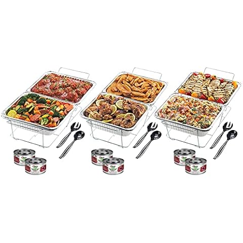 Disposable Chafing Dish Buffet Set, Food Warmers for Parties, 30 Pcs Buffet  Servers and Warmers, Catering Supplies, Pans (9x13), Warming Trays for