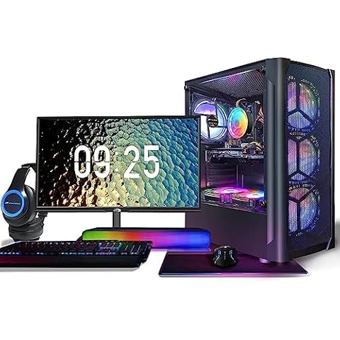 STGAubron Gaming Desktop PC Computer,Intel Core I7 3.4 GHz up to 3.9  GHz,Radeon RX 580 8G GDDR5,16G RAM,512G SSD,WiFi,Bluetooth 5.0,RGB  Fanx6,RGB