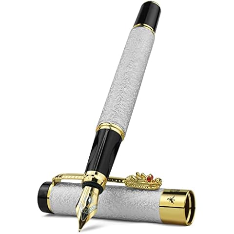 Luxury Fountain Pens, 0.5mm Medium Nib, Metal Calligraphy Fountain Pens  Smooth Writing Drawing Journal Executive Business Pens Classy Gift for Men  Women, School, Office, Business, Professionals Channewer Stationery (Pack  of 1)