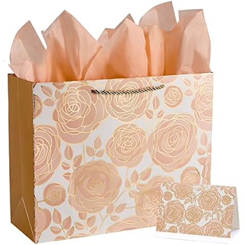 SUNCOLOR 13 Large Happy Birthday Gift Bag with Card and Tissue Paper (Blue  Happy Happy Birthday)