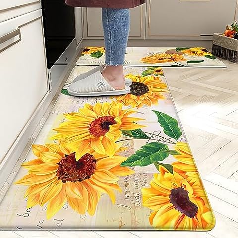 Gnome Sweet Farm Home Sunflower Bee Durable Area Rugs Carpet Mat Kitchen  Rugs Floor Decor