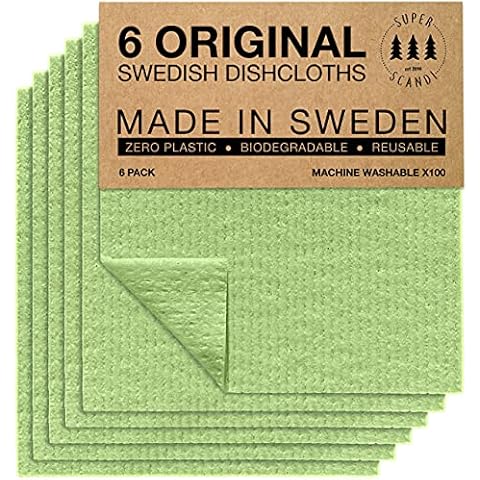 CCE Swedish Dishcloths Cellulose Sponge Cloths, 6 Pack Eco-Friendly  Reusable Cleaning Dish Cloths for Kitchen, Absorbent Swedish Dish Towels  and Dish