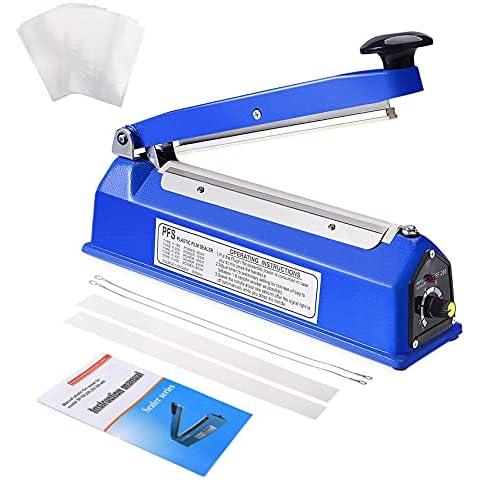 8 (200mm) Impulse Manual Bag Sealer Heat Seal Closer + Free KIT