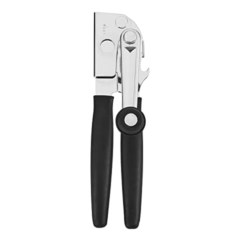 Can Opener Manual, Handheld Strong Heavy Duty Can Opener, Anti-Slip Hand Grip, Stainless Steel Sharp Blade, Ergonomic and Easy to Use, with Large