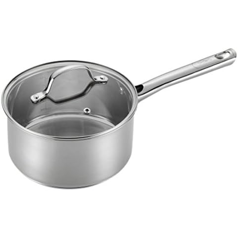 P&P CHEF 1 Quart Saucepan, Brushed Stainless Steel Saucepan with Lid, Small  Sauce Pan for Home kitchen Restaurant Cooking, Easy Clean and Dishwasher