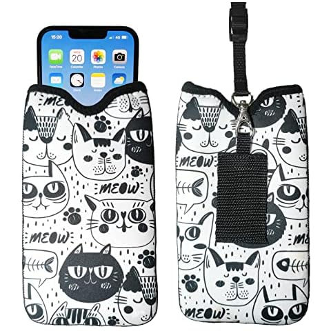 Iguohao Phone Sleeve - Neoprene Phone Pouch With Hook - Cell Phone Pouch, Padded Shock & Impact Resistant - With Carabiner - For Hiking, Travelling, E