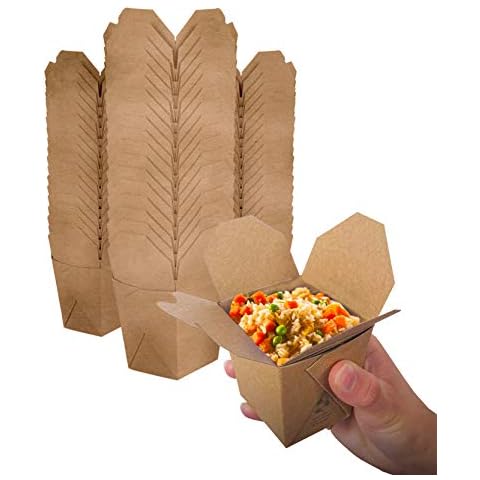 DEAYOU 35 Pack 110 Oz Paper Take Out Food Container, Large Kraft Lunch Meal  Takeout Box, Disposable Brown Storage To Go Packaging, Leak and Grease