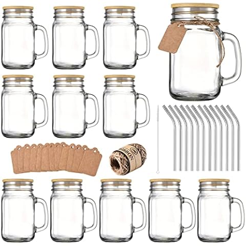 TANGLONG plastic jars with lids, 8 oz plastic containers with lids