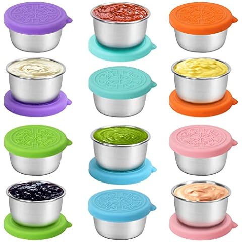 12 Pack 8oz Reusable Small Containers Salad Dressing Condiment