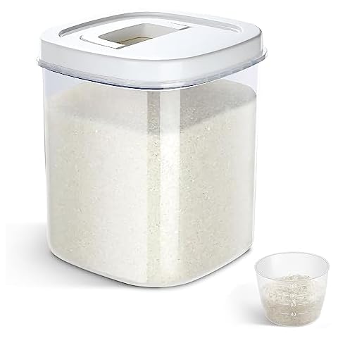 Luxshiny 2pcs Rice Storage Container Clear Container Rice Container Flour Dispenser  Airtight Rice Storage Container Flour Bucket Airtight Storage Airtight Food  Canisters Kitchen Canisters