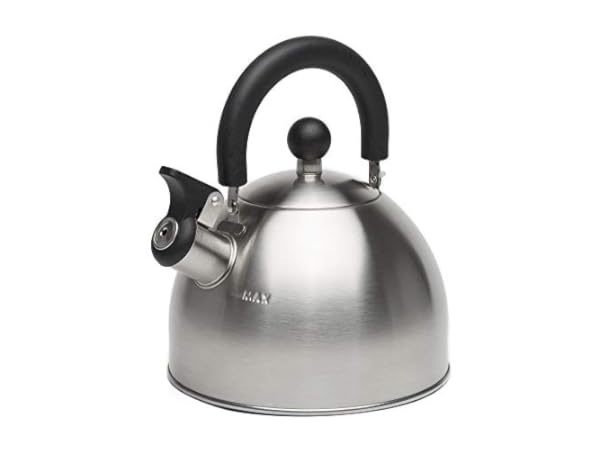 2.5L Enameled Teakettle with Handle, Steel Teapot Colorful Tea Kettle for  Stovetop, Hot Water, No Whistling White 