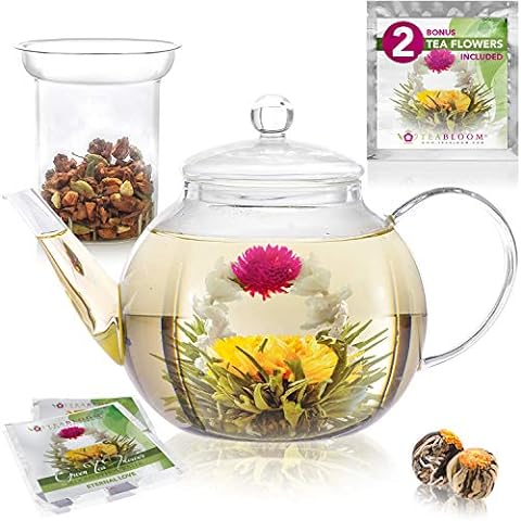 Glass Teapot, Zpose 1200ml Teapot with Removable Loose Tea Infuser, Borosilicate  Glass Tea Pot with Scale Line, Stovetop Safe Tea Kettle for Blooming Tea,  Gift Box for Tea Maker