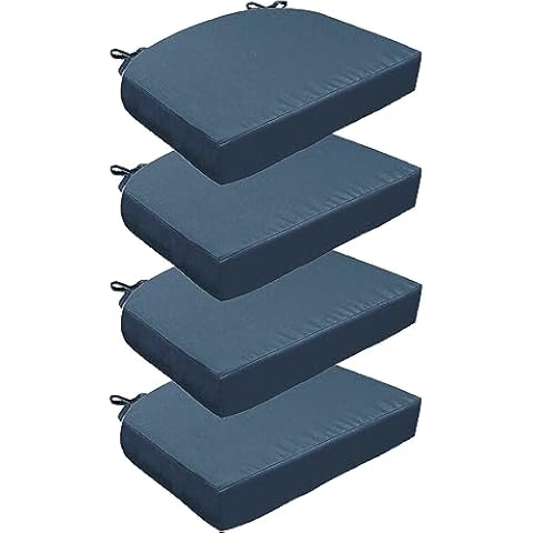 SUNROX Gel Memory Foam Chair Cushions, FadeShield Water-, Stain-Resistant  Durable Reversible Seat Cushion Pads with Ties for Indoor/Outdoor Kitchen