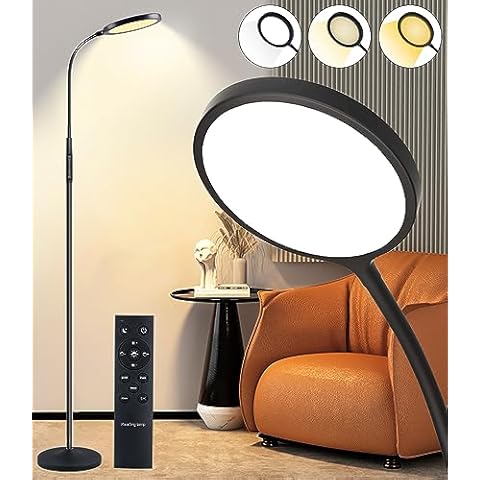 Floor Lamp with Remote Control for Bedroom/Living Room/Office,65'' Corner  Timer Reading Lamp( 36W Bulb Included)