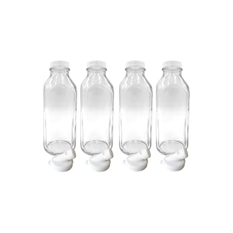 32 oz. Square Quart Glass Milk Bottle, 48mm 48-Snap