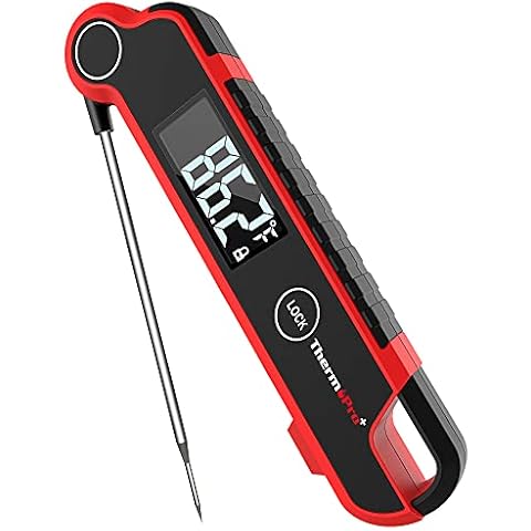  ThermoPro Lightning 1-Second Instant Read Meat Thermometer,  Calibratable Kitchen Food Thermometer with Ambidextrous Display, Waterproof  Cooking Thermometer for Oil Deep Fry Smoker BBQ Grill: Home & Kitchen