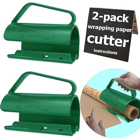Kenley Wrapping Paper Roll Cutter - Holder & Dispenser for Butcher Freezer Craft Paper Rolls 24 inch - Non-Slip Cutting Tool with Serrated Blade for Gift