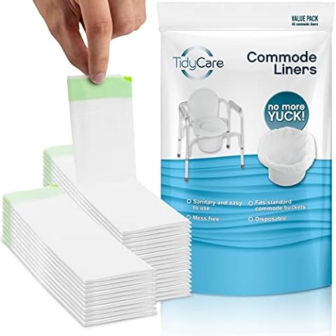 BOS Amazing Odor Sealing Disposable Bags for Commode Liners, Adult Diapers  or any Sanitary Product - Durable & Unscented (50 Bags) [5.2 Gallon/20L