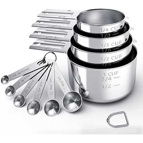 2lbdepot 1/2 Cup Measuring Cup Stainless Steel Metal, Accurate, Engraved Markings US, Size: 3/4 Cup, Silver