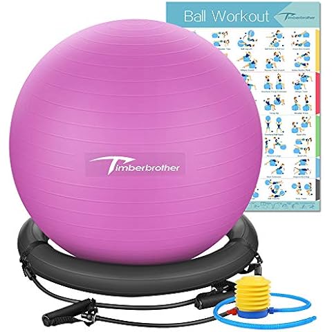 PharMeDoc Exercise Ball Chair with Back Support for Home and Office  w/Exercise Yoga Balance Ball