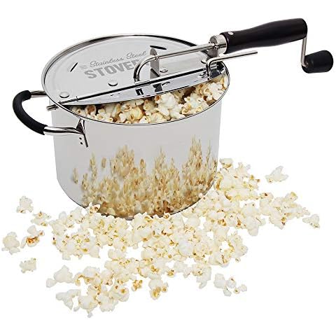 Cook N Home 6 qt. Silver Stainless Steel Popcorn Popper 02627