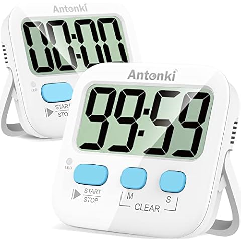 Kitchen Timer, Kitchen Timer, Digital Stopwatch And Countdown Timer With  Custom Mode, 3 Volume Levels For Exam, Meeting, Noiseless - 2 Aaa Batteries