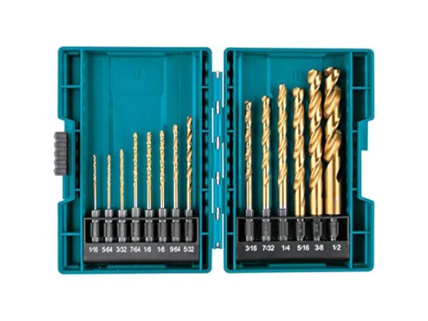 TOOLUXE 10055L Hex Shank Drill Bit Set, 30 Pc, Titanium Coated Metal Drill  Bits, Quick Change Design, Small Drill Bits from 1/16 - 1/2 Large Drill