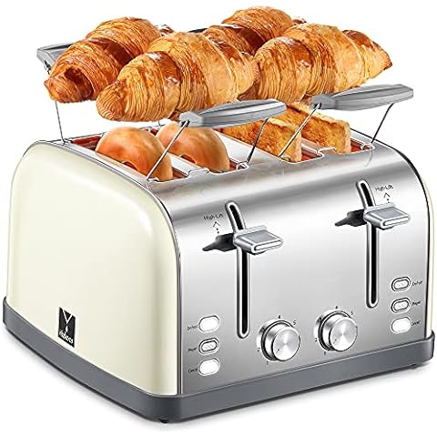 Toaster 4 Slice, Dybaxa Stainless Steel Toaster with Warming Rack