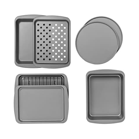 casaWare Toaster Oven Baking Pan 7 x 11-inch Ceramic Coated Non-Stick  (Silver Granite)
