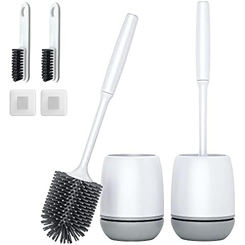 SetSail Toilet Brush Toilet Bowl Brush and Holder Compact Size Toilet  Brushes for Bathroom with Holder 2 Pack Small Size Toilet Cleaner Scrubber  for Bathroom Deep Cleaning Space Saving for Storage