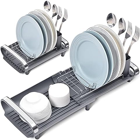 Sweet Home Collection Chrome Plated Steel Dish Drainer - Silver