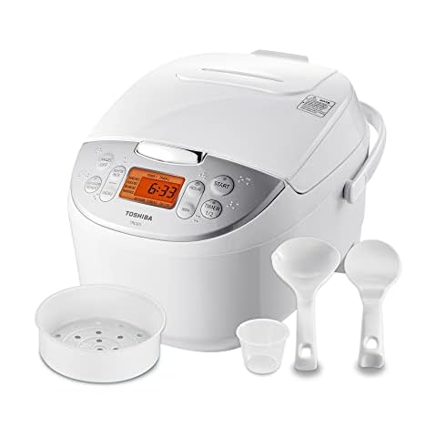 Rice Cooker 6 Cups Cooked, 3D Heating & Fuzzy Logic,Small Rice Cooker,1.6L  White