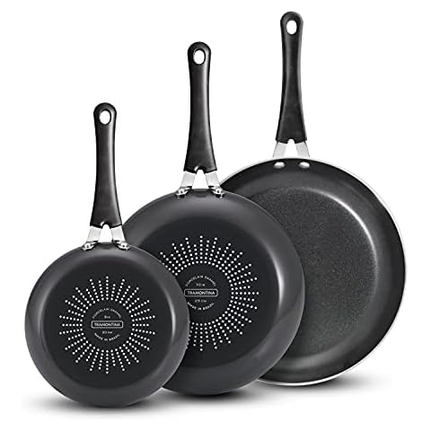 Tramontina Set of 2 Silvertone Aluminum Frying Pans (8 and 10 in