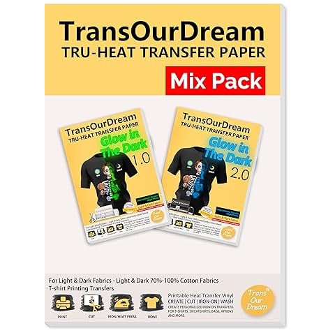 Iron on Heat Transfer Paper for T Shirts 25 Sheets 8.5x11 Dark