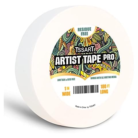 Pro Art White Artist Tape, 1 inch Wide by 60-yards, White Masking Tape Art  Craft Tape, Decorative Paper Tape, Painters Tape, Scrapbooking Drafting,  White tape 