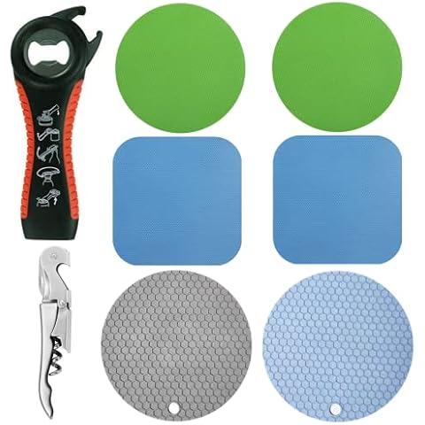 Rubber Jar Opener Gripper Pad Silicone Heat Insulation Pad Round-rubber  Grippers For Opening Jars,8pcs