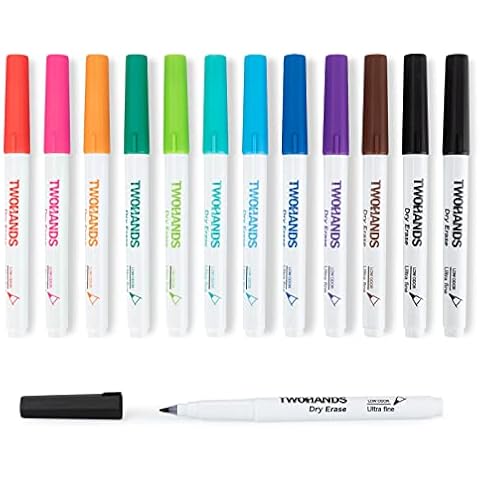 TWOHANDS Outline Markers,Glitter Pens,Metallic Markers,Fun Pens,12 Assorted Colors,Great for Drawing Lines on Paper,Posters,Greeting and Gift Cards