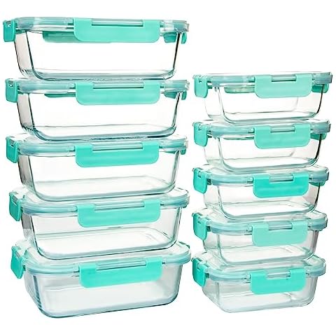 50 Pcs Large Food Storage Containers with Lids Airtight-85 OZ to Sauces  Box-Total 526OZ Stackable Kitchen Bowls Set Meal Prep Container-BPA Free  Leak