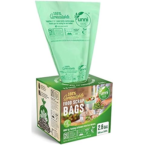 Lucky Family Green Compost Bags for Kitchen Countertop Bin 1.3 up