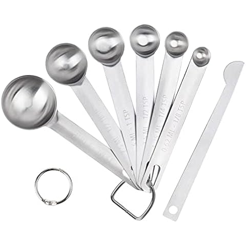 Zulay Kitchen Magnetic Measuring Spoons Set of 8 - Black, 1 - Food