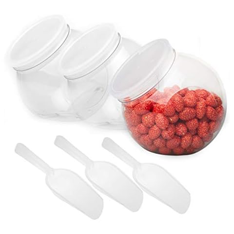 Sunnyray 8 Pcs 25 oz Plastic Candy Jars with Lids