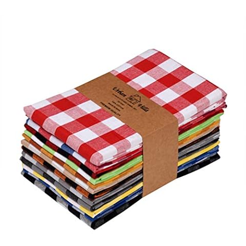 Urban Villa Kitchen Towels Set of 6 Buffalo Checks Harvest Kitchen