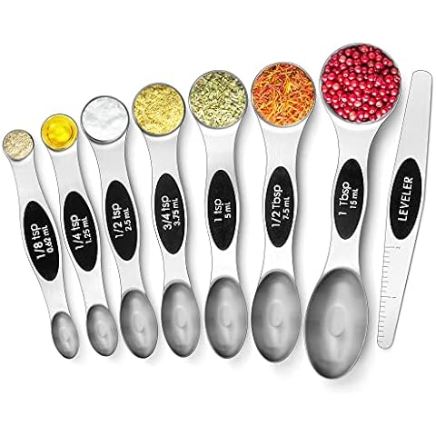 Rena Chris Measuring Spoons, Premium Heavy Duty 18/8 Stainless Steel  Measuring Spoons Cups Set, Small Tablespoon with Metric and US  Measurements, Set