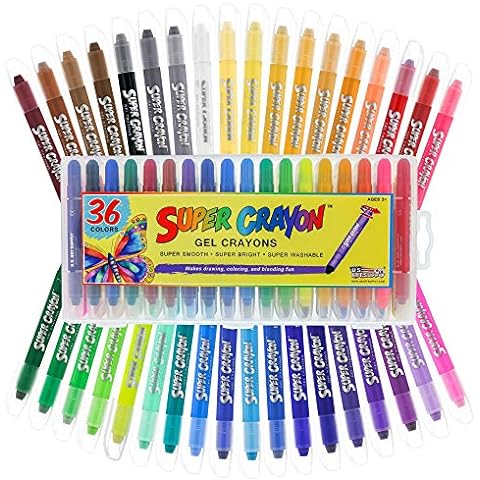 Shuttle Art 24 Colors Gel Crayons for Toddlers, Non-Toxic Twistable Crayons Set for Kids Children Coloring, Crayon-Pastel-Watercolor Effect, Ideal