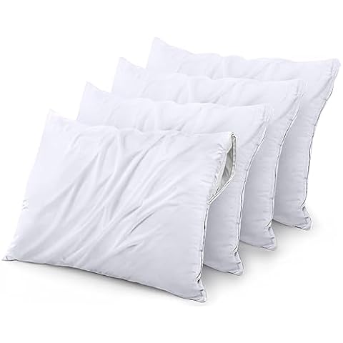 Set of 2 Euro Size SureGuard Pillow Protectors - 100% Waterproof, Bed Bug Proof, Hypoallergenic - Premium Zippered Cotton Covers - Smooth