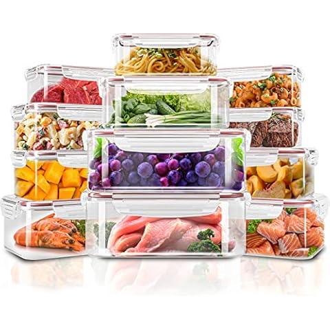 FOOYOO Plastic Refrigerator Organizer Bins - 4 Piece Fridge Organizers and  Storage Clear Bin with Handle for Kitchen Pantry, Premium